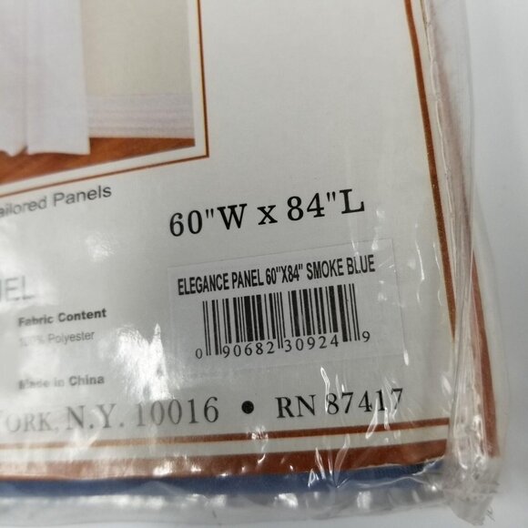 Vintage Elegance Sheer Window Panel Rod Pocket Curtain 84 Inch Smoke Blue Voile - Picture 3 of 4